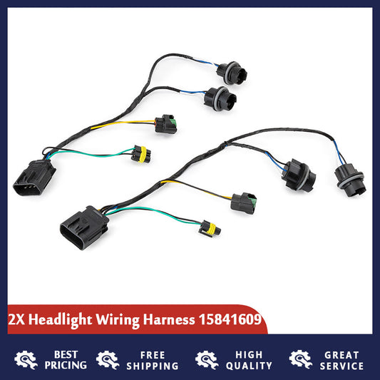 2-piece headlight wiring harness for 2007-2013 for Chevrolet Silverado 1500 HD 25962806