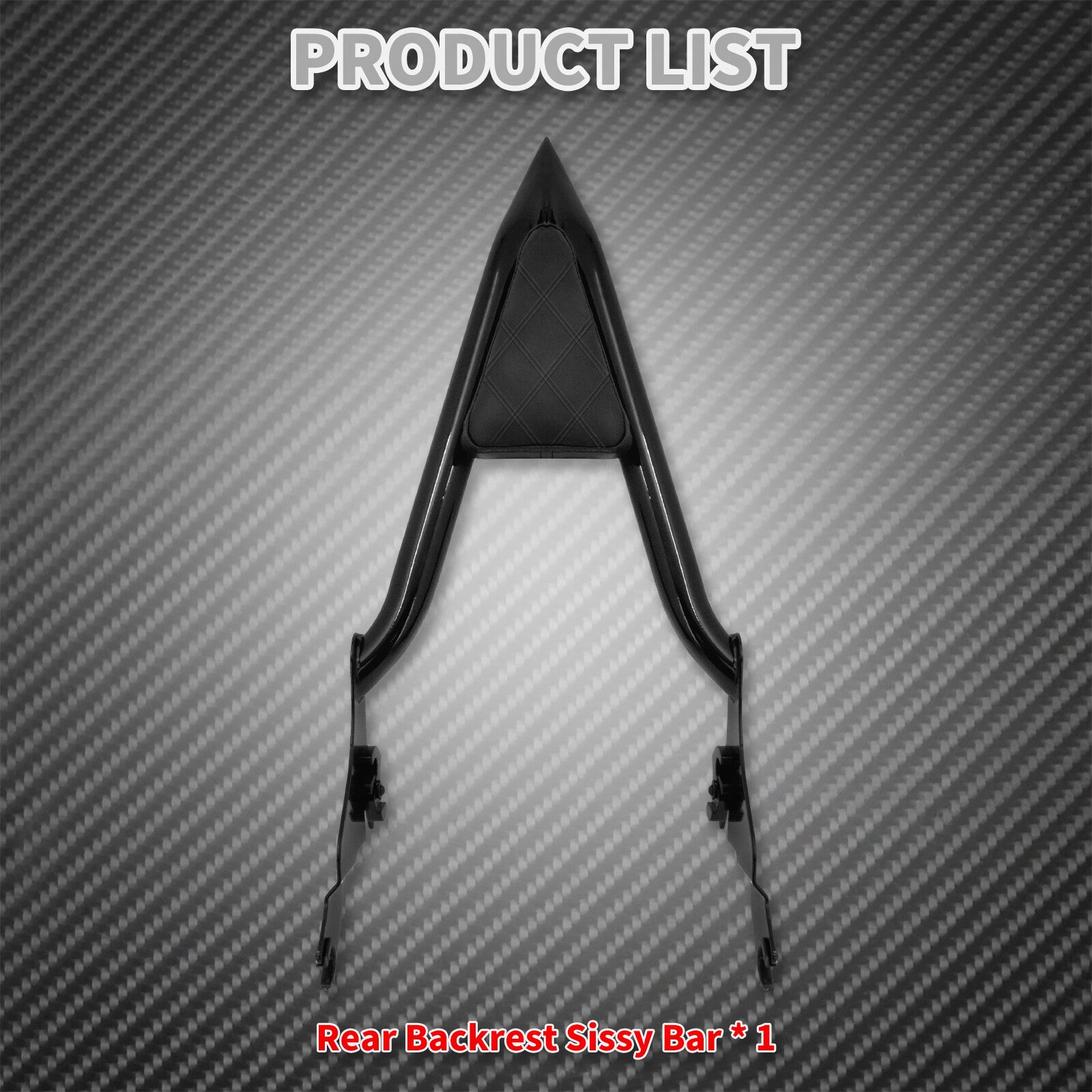 Detachable Rear Passenger 22 Backrest Sissy Bar Fit For Touring Glide 09-2022