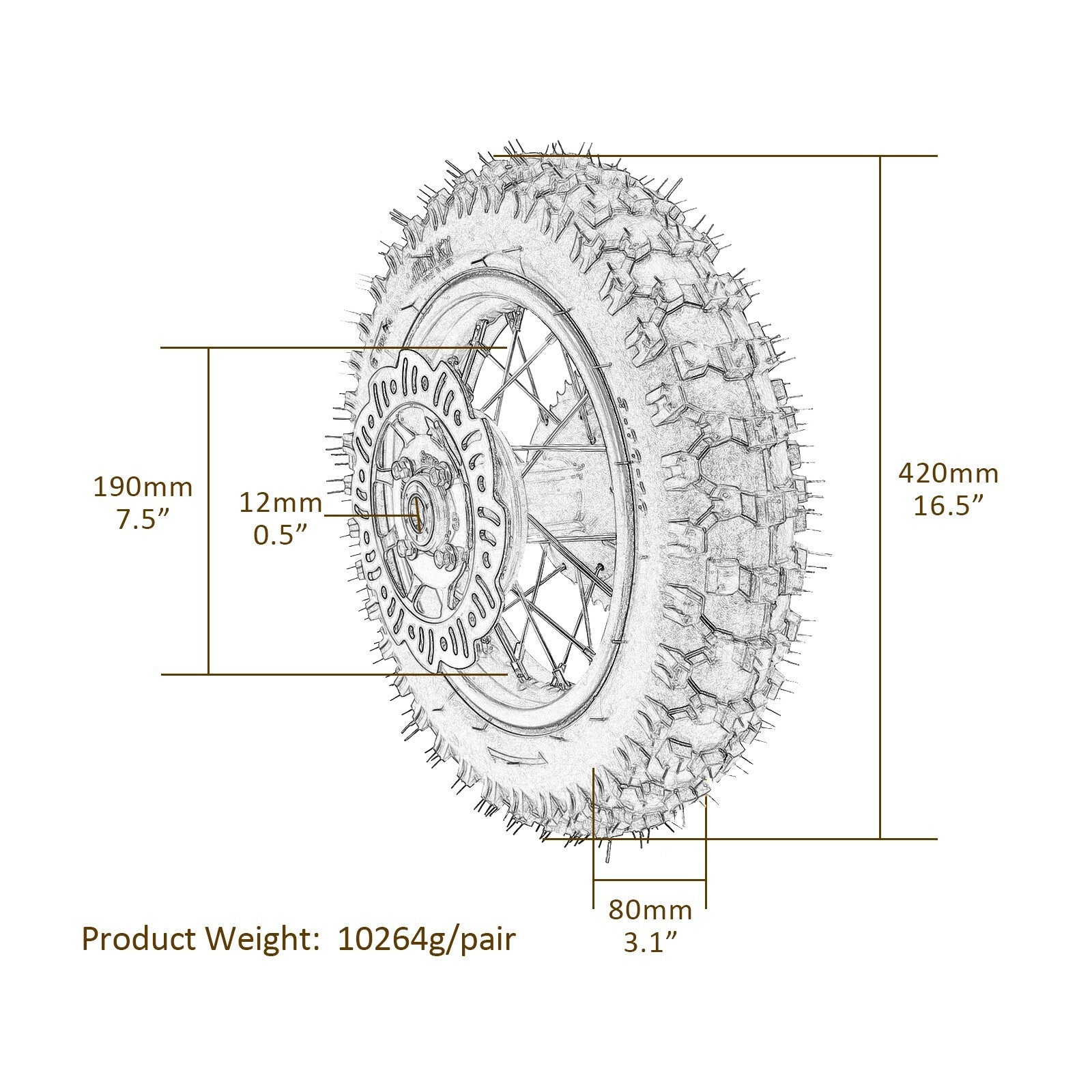 10-inch rear wheel, 3.00-10 tire, rim, sprocket, dirt pit, bicycle, Taodao SSR 70cc 110 CRF50