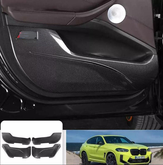 Carbon Fiber Inner Door Anti-Kick Panel Trim for BMW X3 X4 X3M X4M iX3 2018-2023