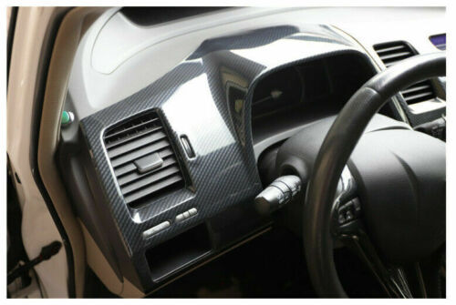 for Honda for Civic 8th 2006-2011 Carbon Fiber ABS Inner Dashboard Panel Cover Trim