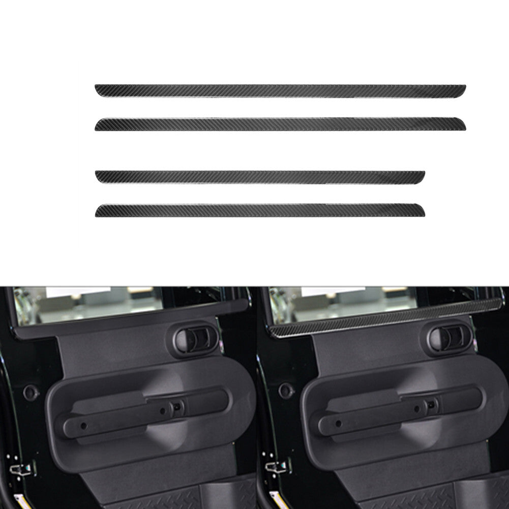 4PCS Carbon Fiber Door Trim Decorative Trim for Jeep for Wrangler 2007-2010
