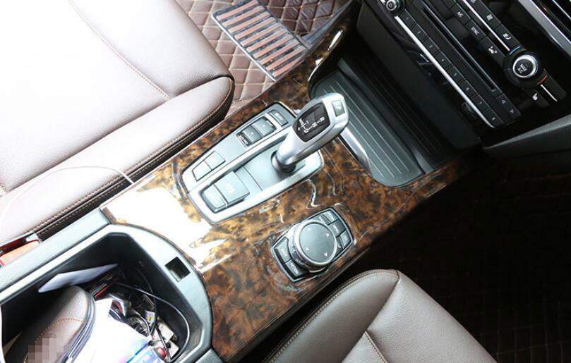 for BMW X3 F25 2014-2017 Wood Grain Central Console Gear Shift Frame Cover Trim