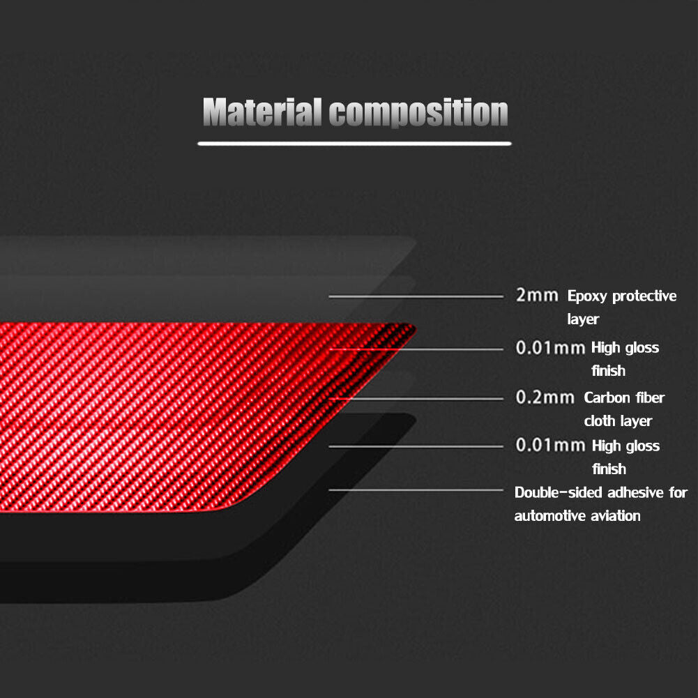 2007-10 for Mercedes-Benz W204 Red Carbon Fiber Steering Wheel Button Cover Trim