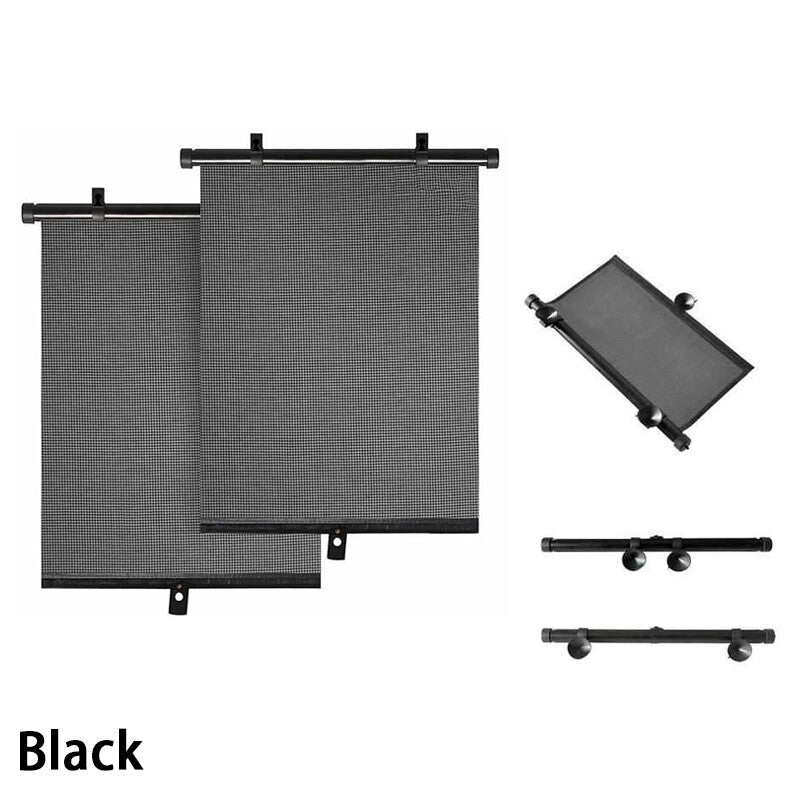 2Pcs Retractable Car Auto Side Window Baby Sun Shade Shield Roll Cover 4550CM