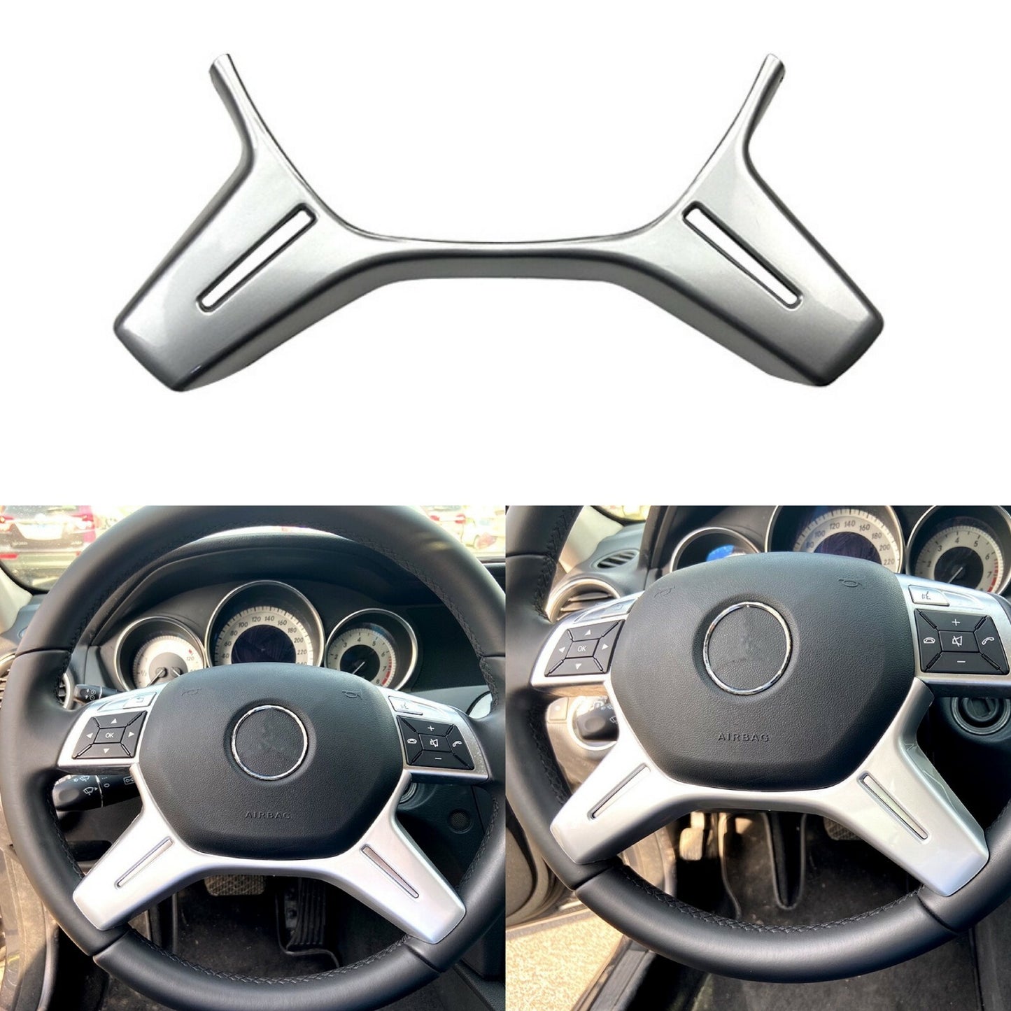 Chrome silver steering wheel cover for Mercedes-Benz CE GLK CLS-Class W204 212