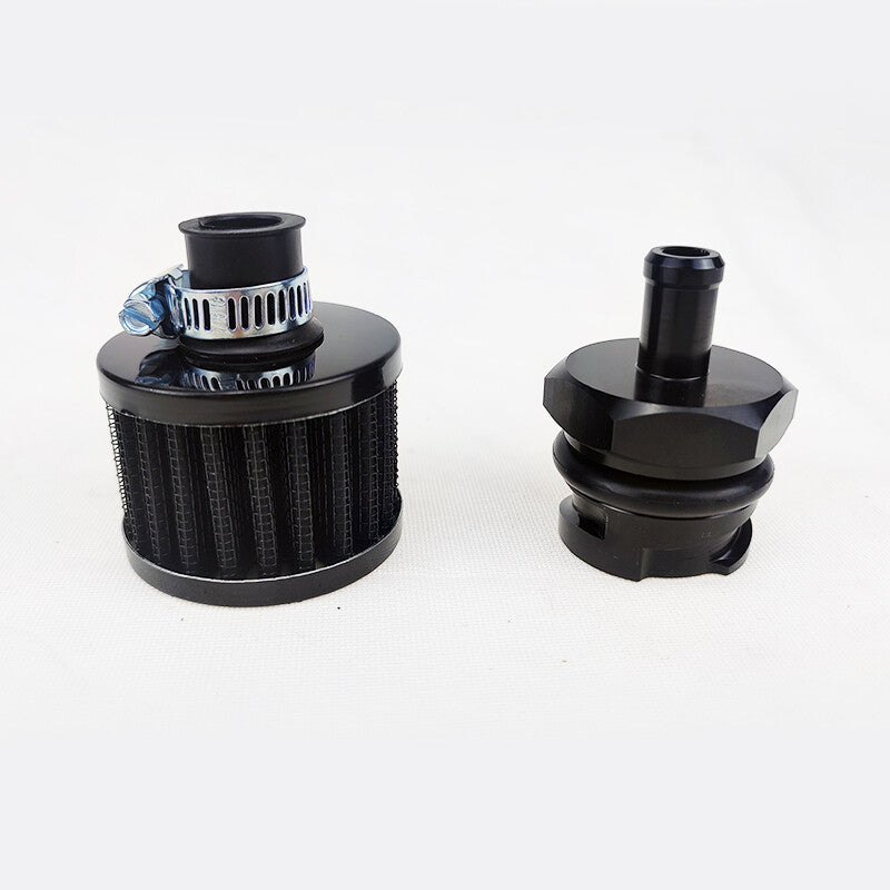 Steel billet aluminum valve cover, oil cap, and breather suitable for LSX, LS1, LS6, LS2, LS3, LS7. Black.