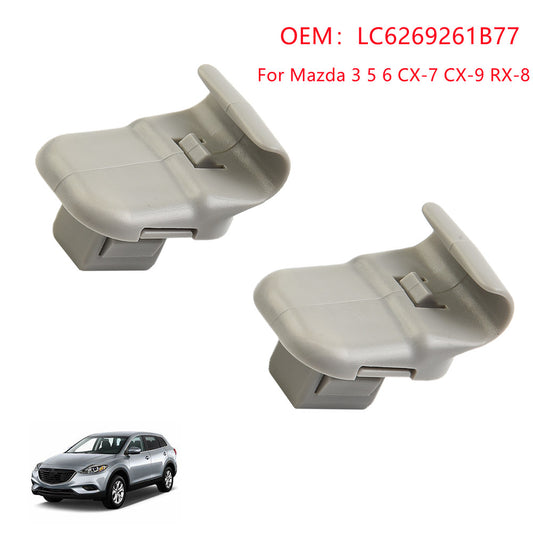 2pcs/Set Car Grey Sun Visor Clip LC6269261B77 for Mazda 3 5 6/CX-7/CX-9/RX-8 MPV