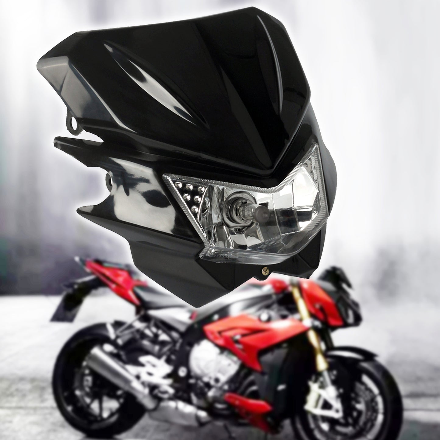 Plastic headlights, high/low, suitable for streetlights, rectifier signals