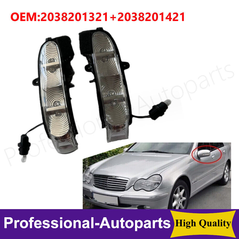 One pair of L+R side mirror turn signals is applicable to for Mercedes-Benz W211, E320, W463, E500, and G-Class.
