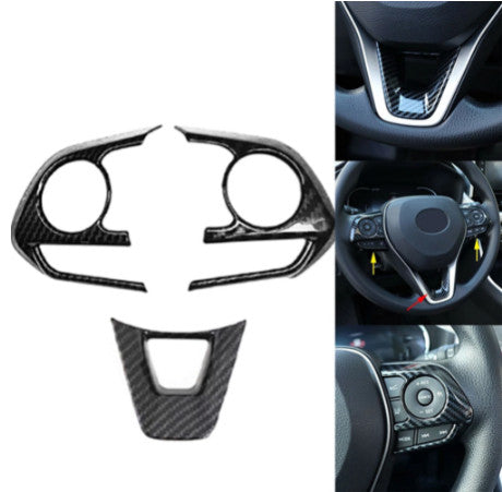 Carbon Fiber Steering Wheel Switch Trims for Toyota RAV4 2019-2022 Accessories