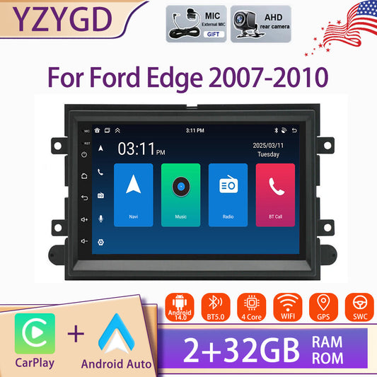 CarPlay Stereo Radio 7 for Ford Edge 2007-2010 Android 14 GPS Navi Screen Wifi