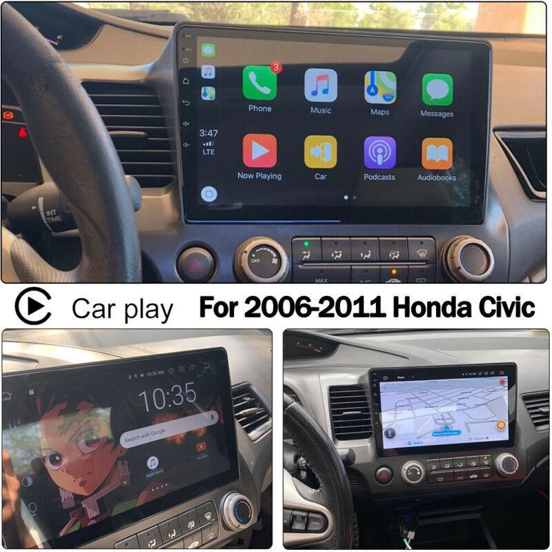 Refit 10.1 Android Radio Stereo Apple Carplay Wifi GPS for Honda for Civic 06-11