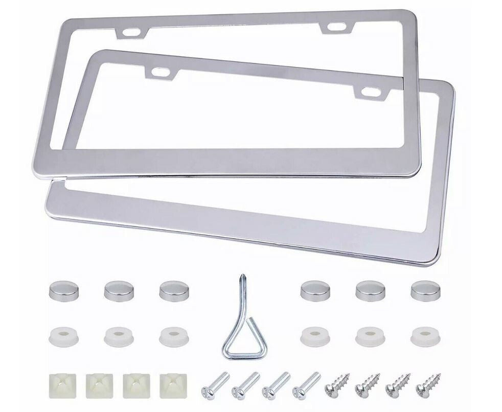 2-piece car license plate frame cover, rear boot screw cap, chrome-plated, suitable for Alfa Romeo