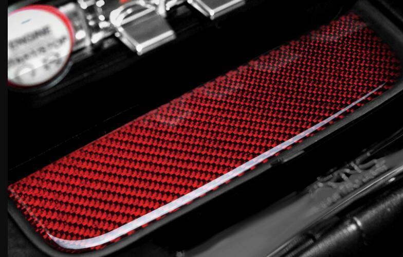 for Ford for Mustang for Shelby 2015-22 Red Carbon Fiber Console Cigarette Lighter Trim