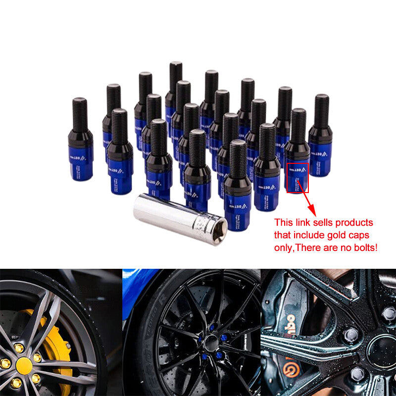 20-piece blue wheel lug bolt nail kit, replacement caps 28mm, suitable for most aftermarket applications.