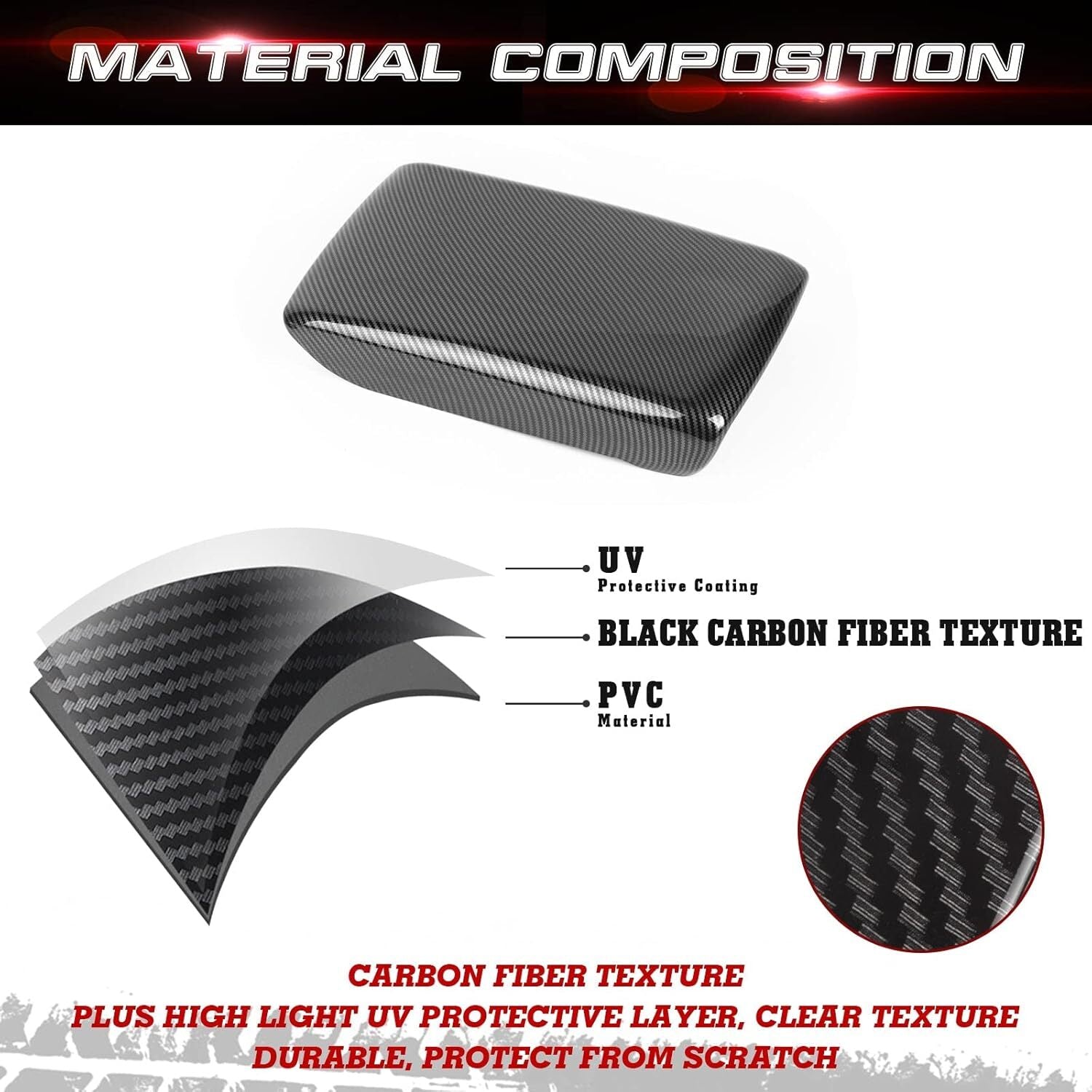 1 piece of carbon fiber black center console cover/armrest box cover for Honda for Civic 11