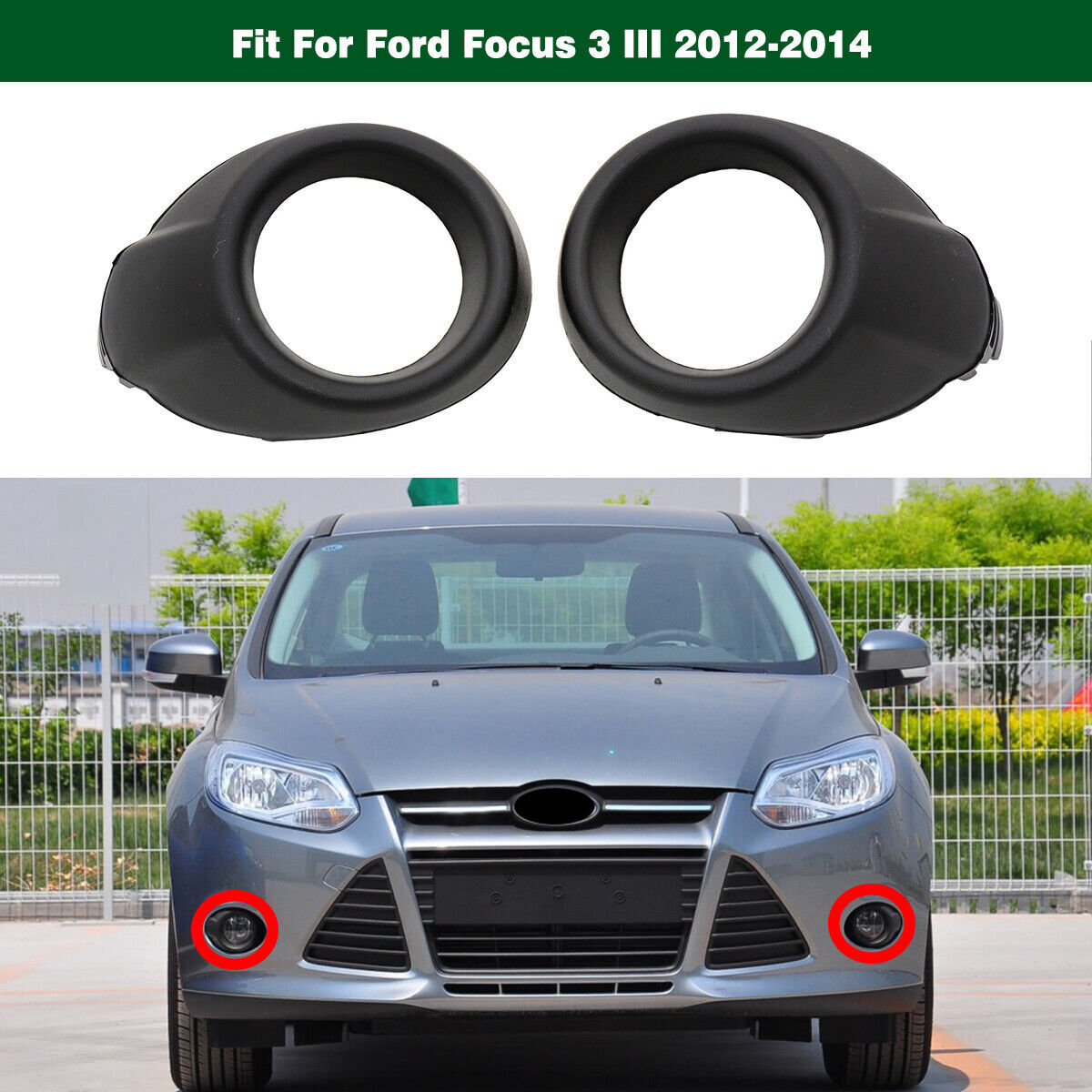 1Pair Skin Line Front Fog Lamp Light Cover bezels for Ford Focus 3 III 2012-2014