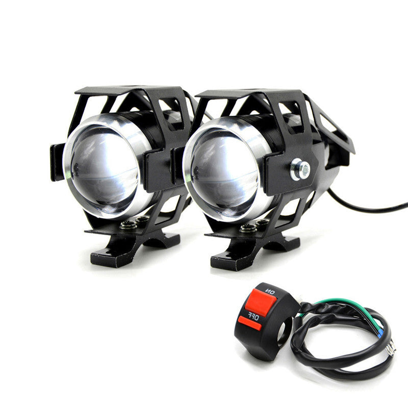 2Pcs Motorcycle LED Headlights 12V Decorative lamp Spotlight Fog Spot Head Light