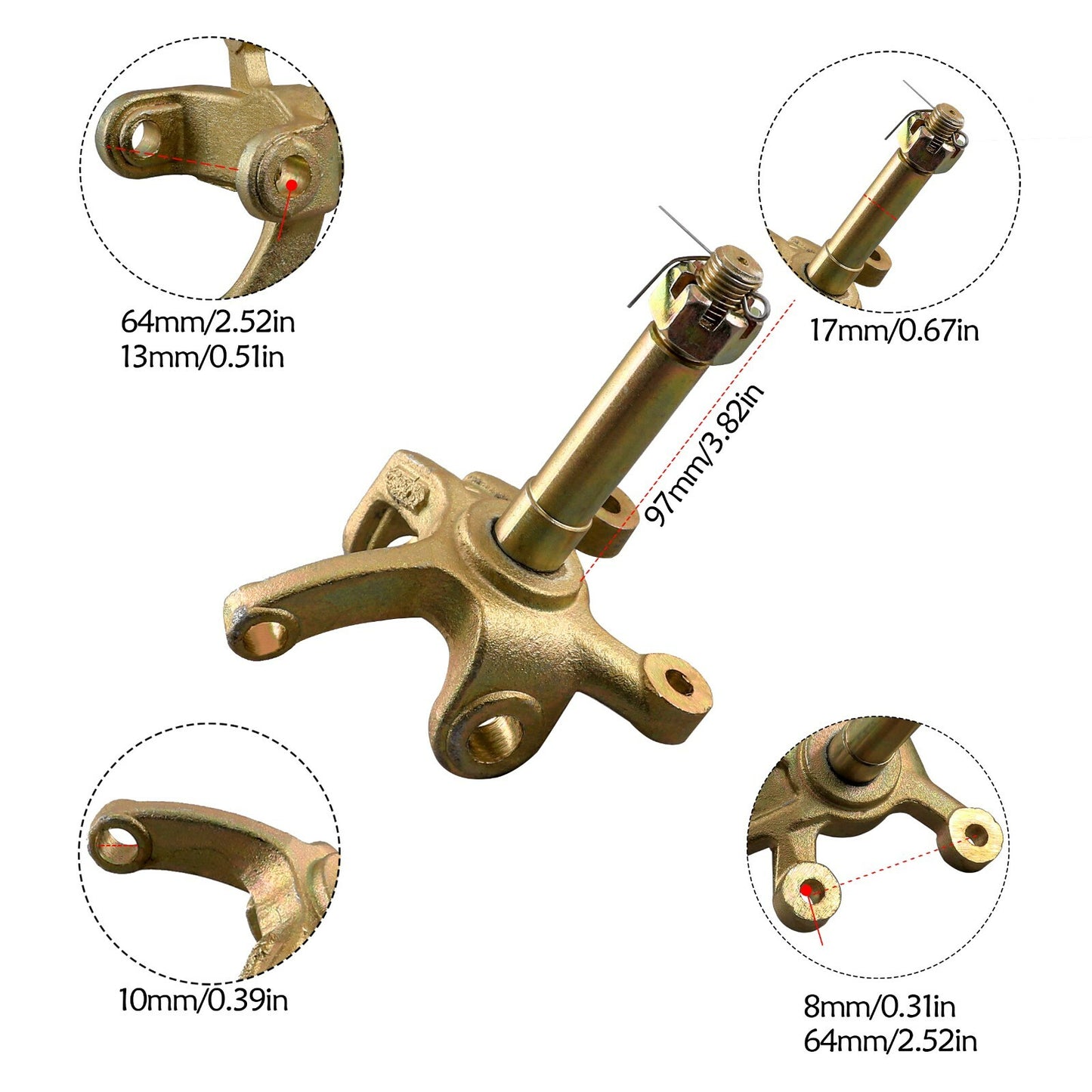 4 Stud Front Brake Caliper Wheel Rim Hub 150 200 250cc Quad Dirt Bike ATV Buggy