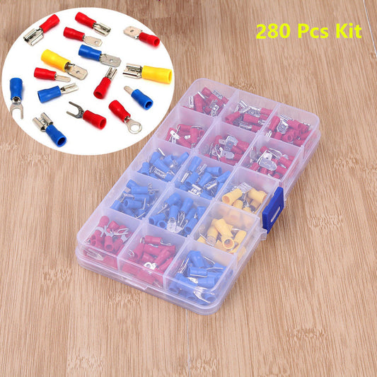 Electrical Wire Crimp Terminals Insulated Spade Butt Connectors Red Yellow Blue
