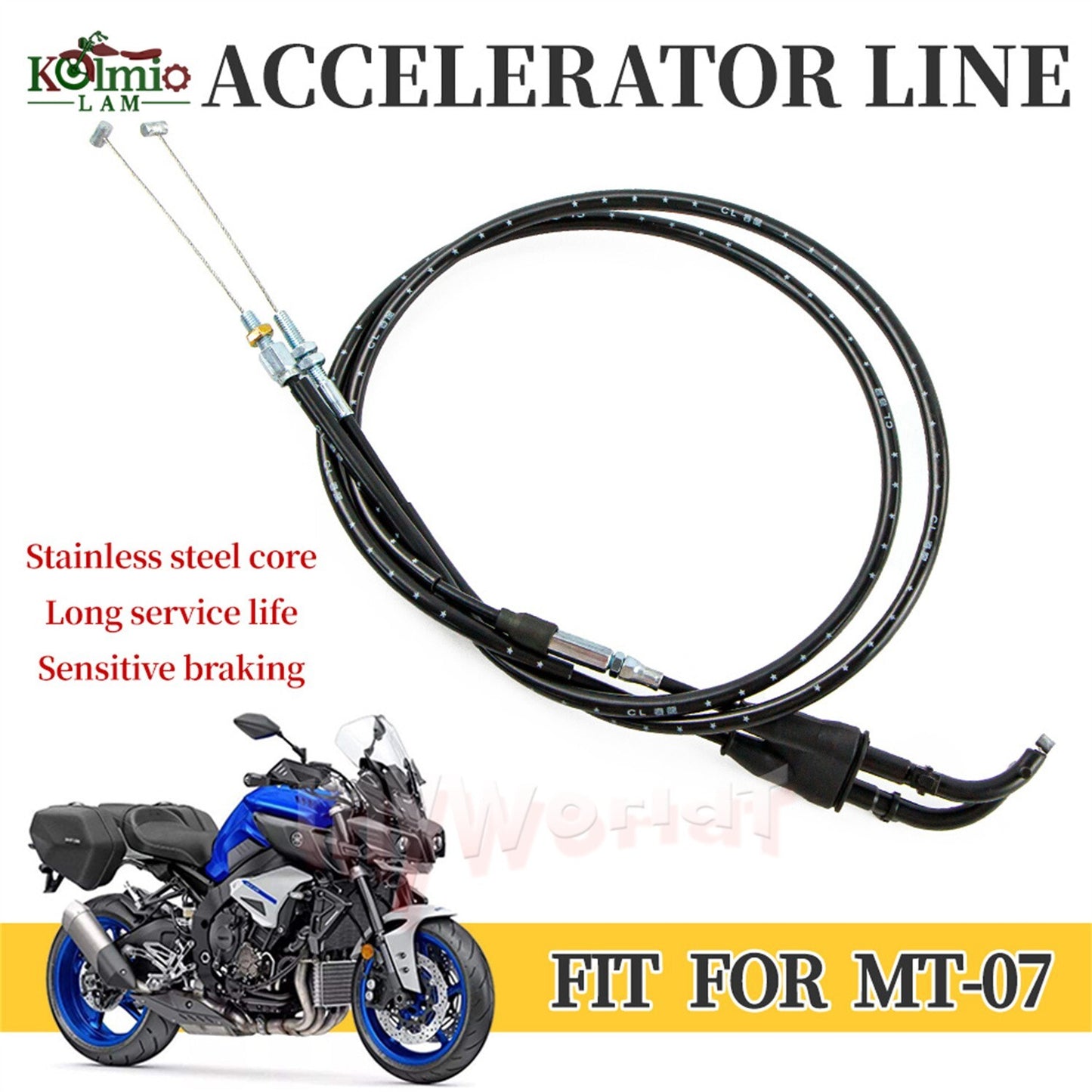 Fit For 2014-2018 FZ07 MT07 Motorcycle Accessories Throttle Cable Wire Line