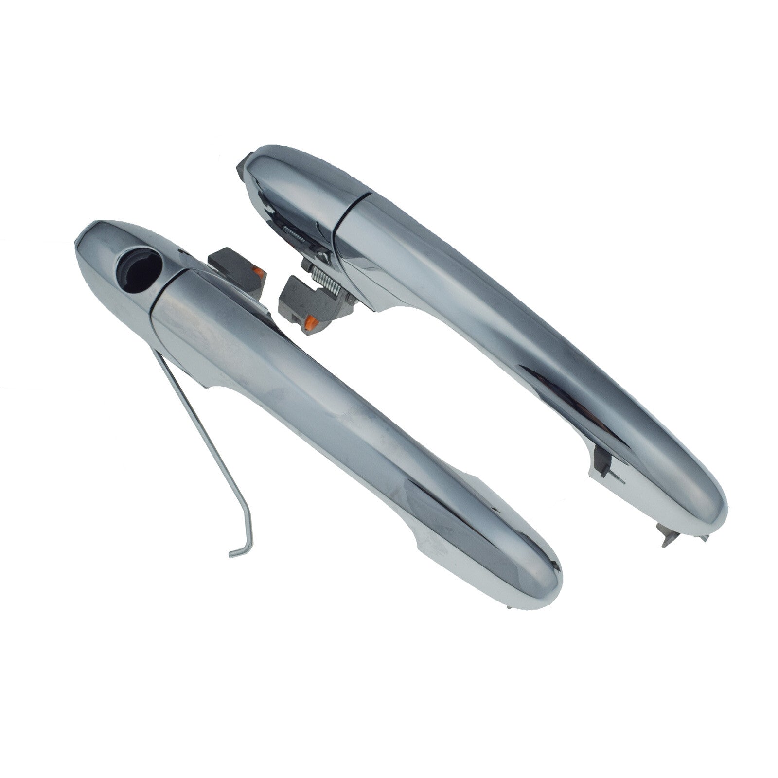 Chrome-plated front left and right exterior door handles are available for the for Fiat 500 2012-2017.