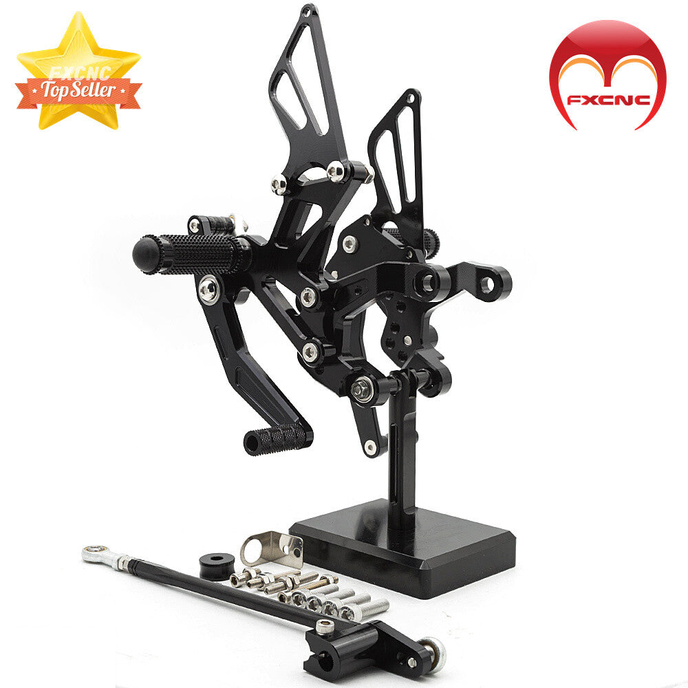 CNC adjustable gear feet rear kit for Kawasaki Z900 2017-2020 2021 Black