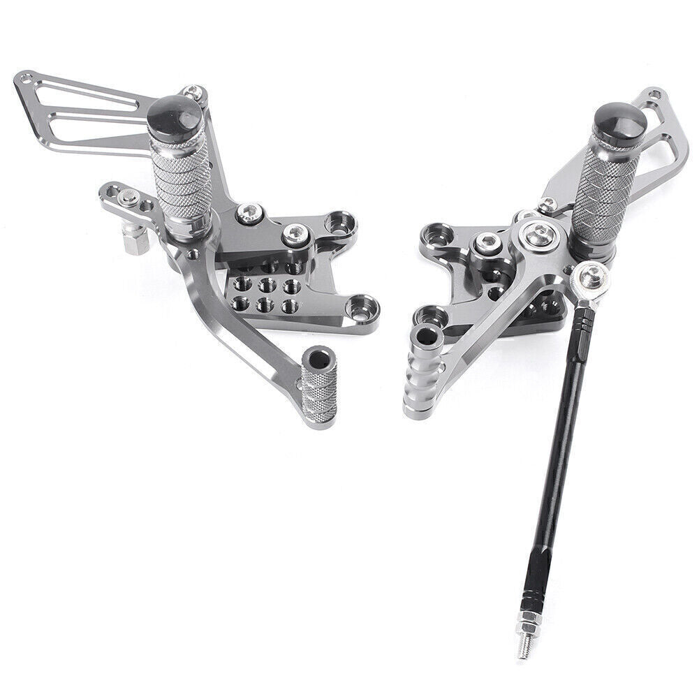 Gray Rear Rearsets Footrest Foot Rest Pegs for Suzuki GSXR 1000/600/750 2000-04