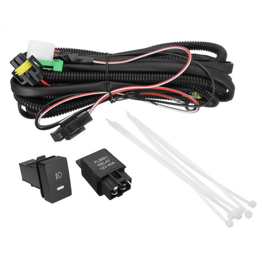H11 Fog Light Wiring Harness Sockets Wire+LED Indicators Switch for Ford / for Honda
