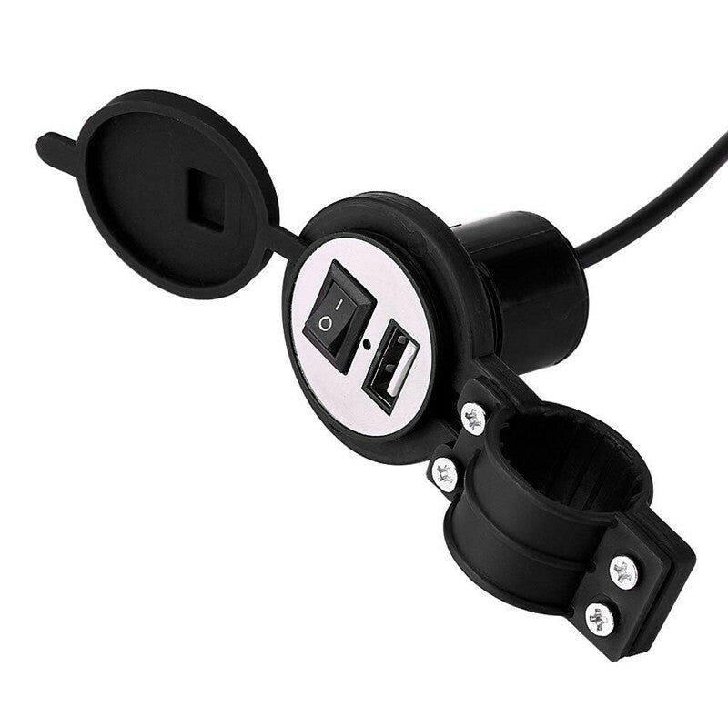 Motorcycle USB Charger Adaptor Button Waterproof Power Charger Socket Adapter