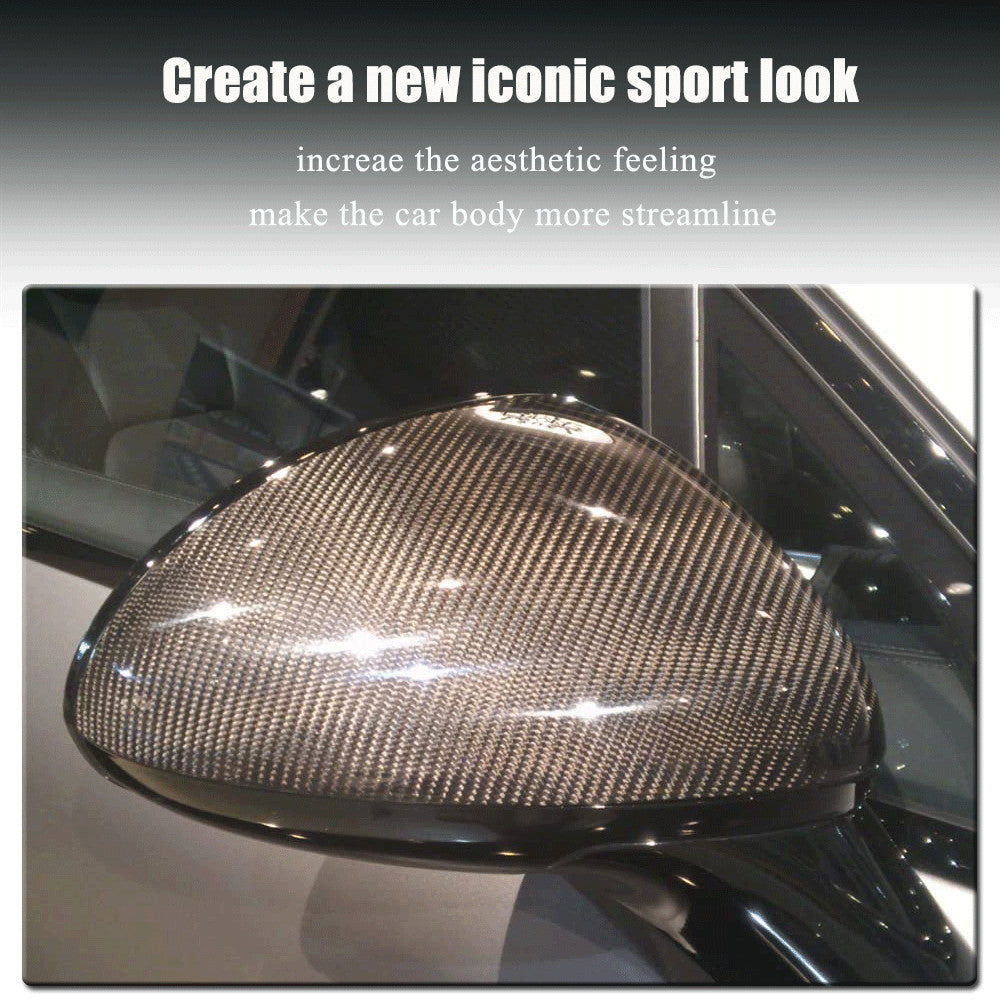 Fit for Porsche for Cayenne 958 10-15 REAL Carbon Rearview Mirror Cover Cap Replace