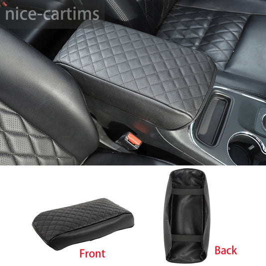 Black Armrest Box Cushion Pad Cover Leather Case for Jeep Grand Cherokee 2011-20