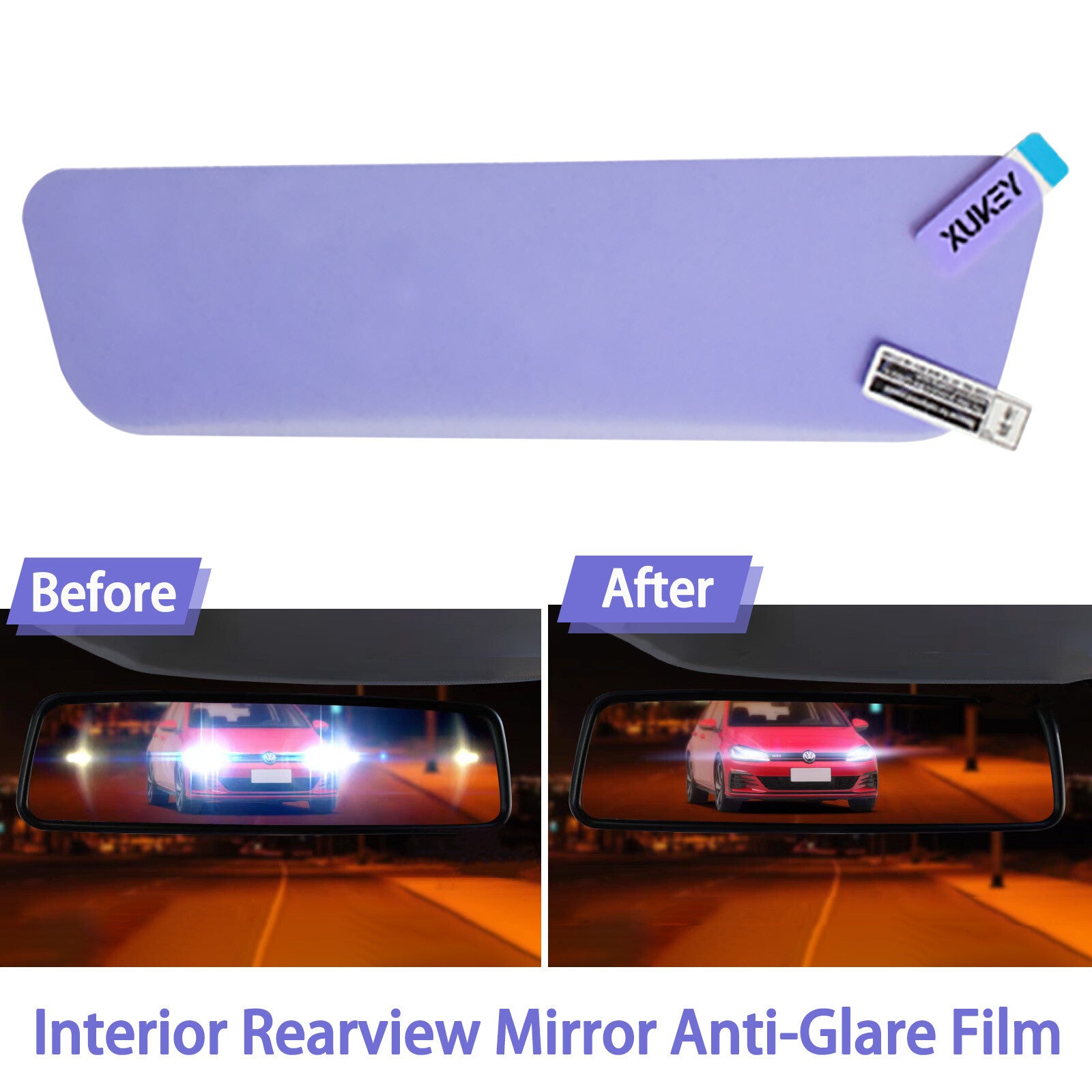 Rearview Interior Mirror Anti - Glare Blind Spot Wipes Scraper Transparent Car