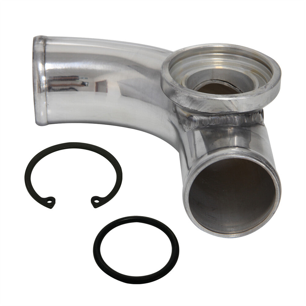 90 degree 2 51mm SSQV SQV Blow Off Valve Adapter BOV Turbo Aluminum Pipe Silver