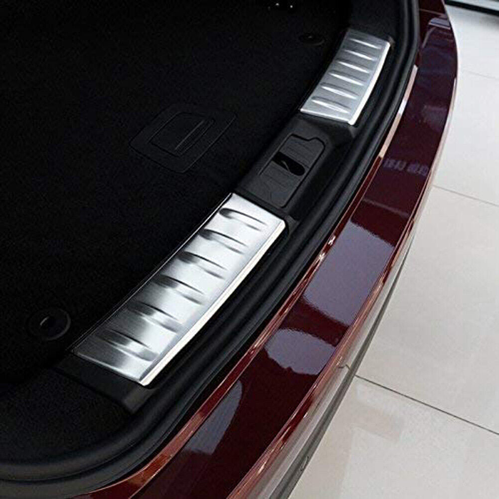 Silver Rear Bumper Guard Inner Sill Plate Cover Trim for Jaguar F-pace 2016-2020