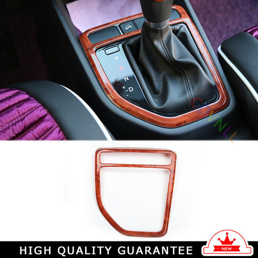 Console Gear Shift Frame Cover Trim 1 Fit for Hyundai IX25 2015-2019 Brown Wood
