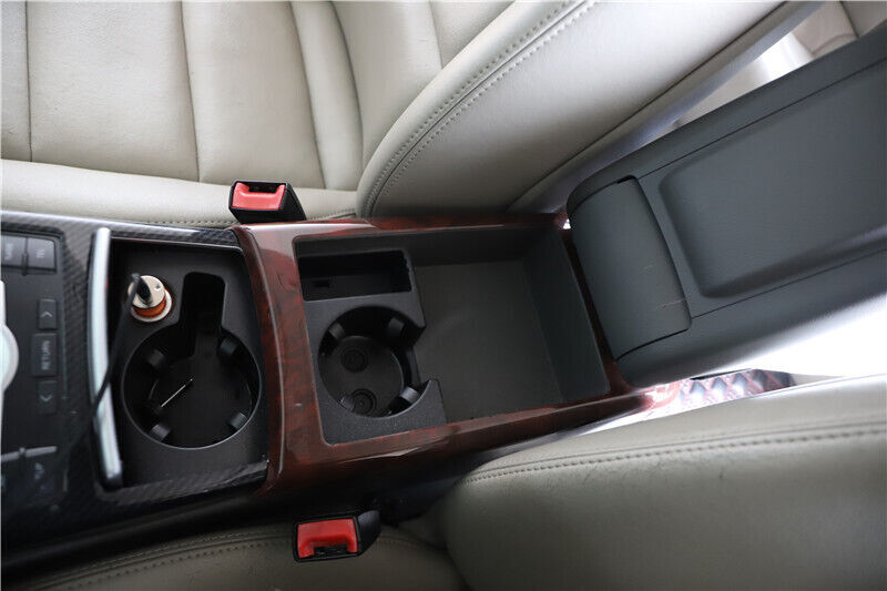 Car Inner Console Storage Box Cover Trim Fit for Audi A6L 2005-2011 Brown Wood