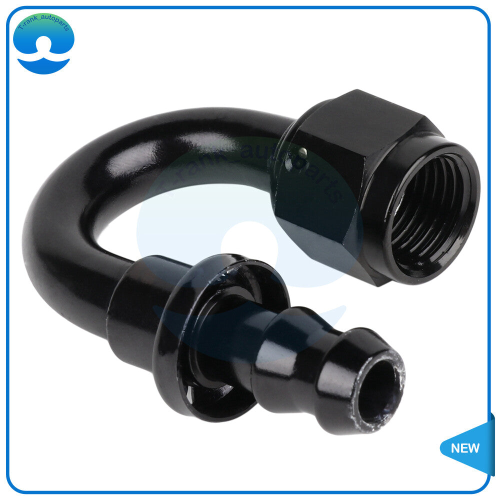 2Pcs 6 AN 180¡ã Degree Push-On Hose End Fittings Push Lock Aluminum BLACK