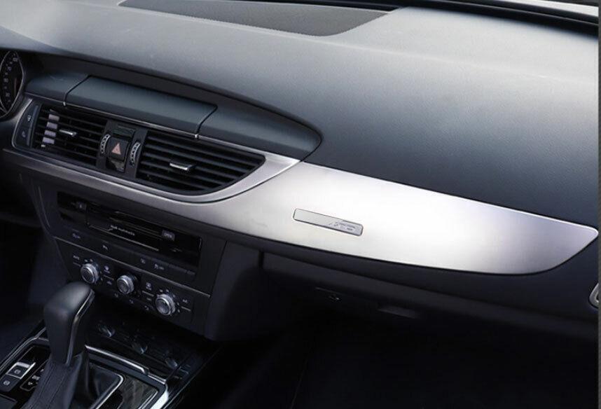 for Audi A6 A7 S6 S7 for Co ~Pilot Dashboard 2012~2018 Strip Cover Trim Silver Steel