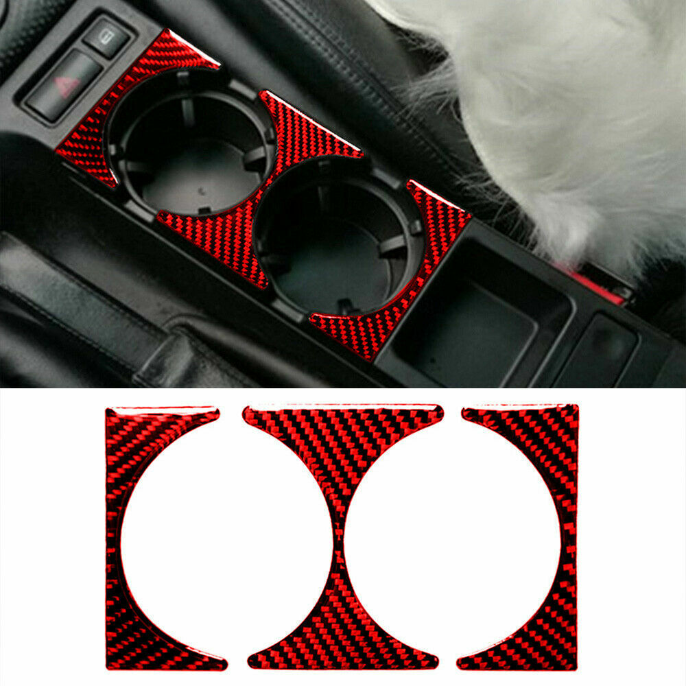 Carbon fiber interior cup holder panel trim for BMW 3 Series E46 1998 - 2005
