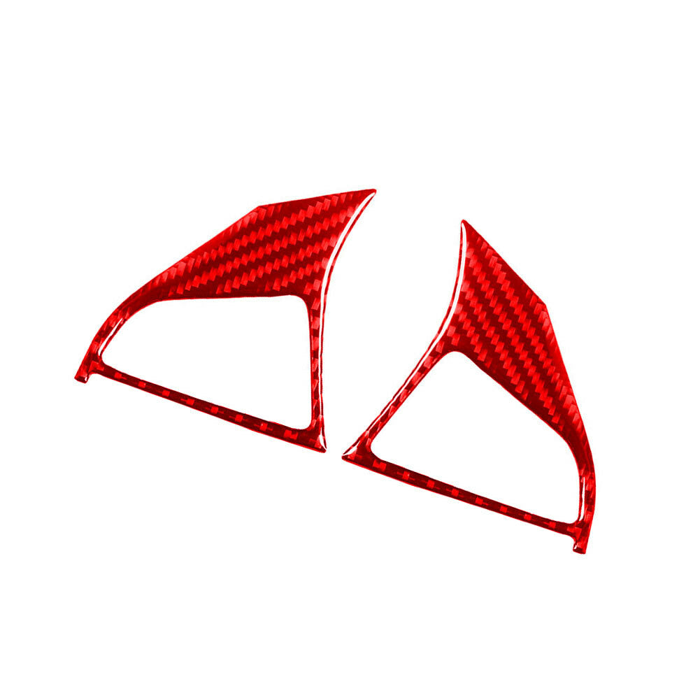Red Carbon Fiber Steering Wheel Button Cover Type A for Chevrolet Sonic 2012-16
