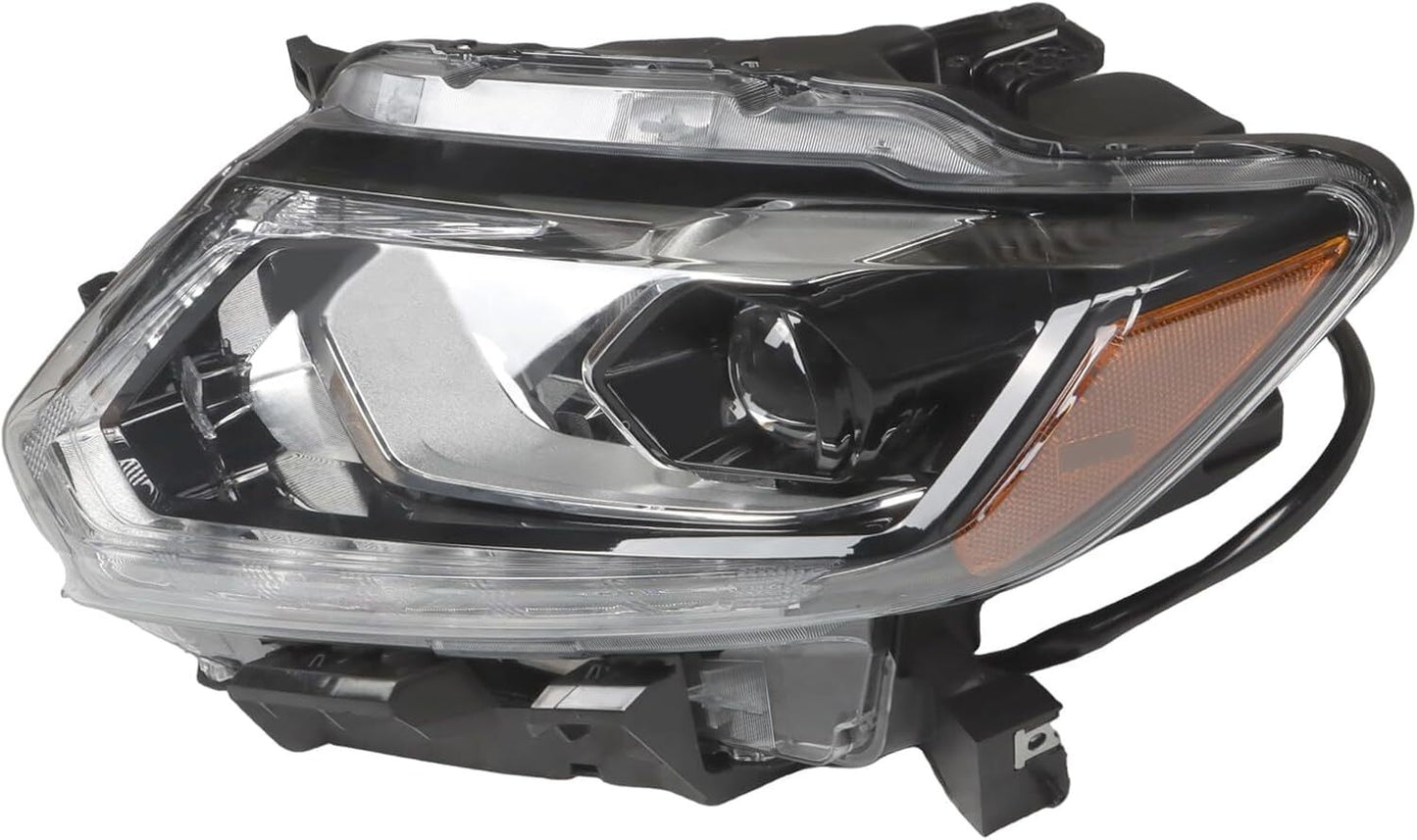 LH driver's club, left LED headlight, chrome alloy trim, suitable for 2014, 2015, and 2016 for Nissan Rogue 26060-4BA5A