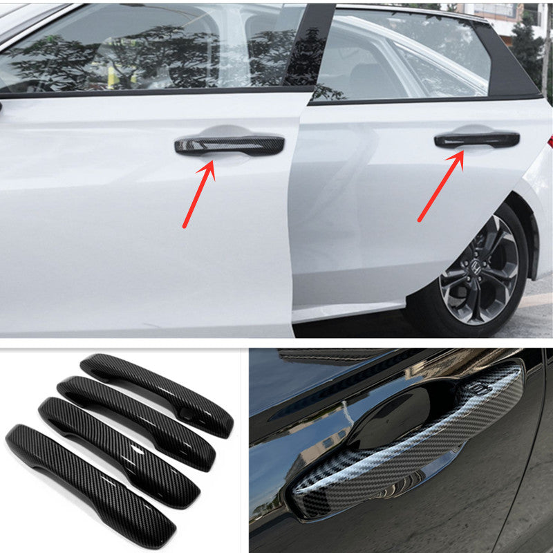 Carbon Fiber Outer Car Door Handles Cover Trims ABS for Honda HR-V HRV 2023-2024