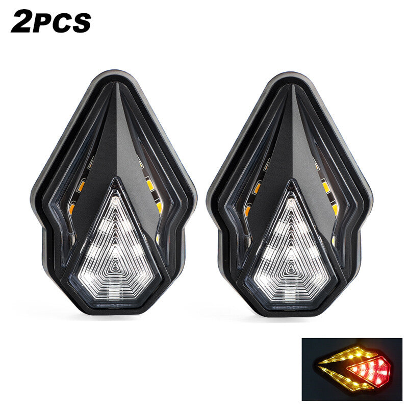 2x Motorcycle Flush Mount LED Turn Signals Indicator Blinker Lights Flowing DRL