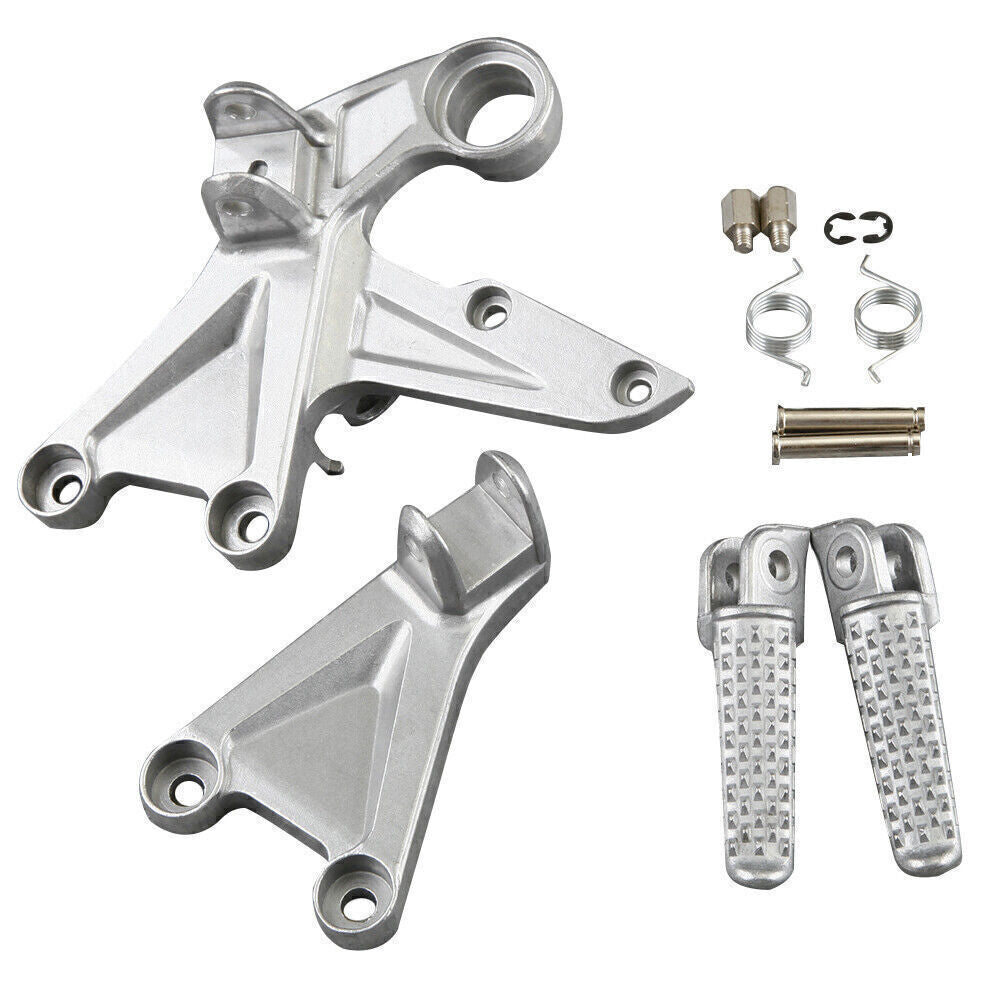 Front Footrest Foot Pegs Rest Pedals Kit Fit for HONDA CBR 1000 RR 2008-2011 Silver