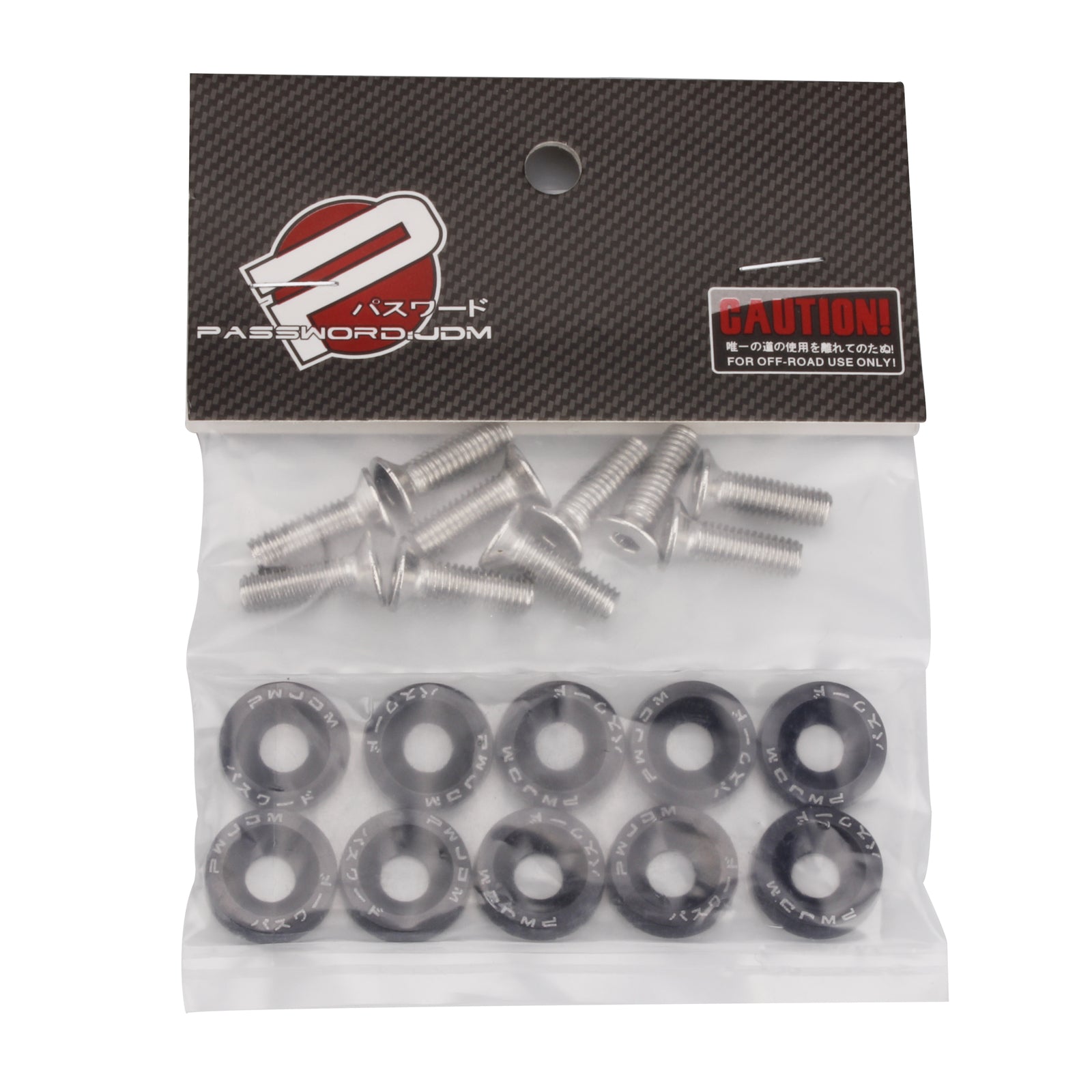 JDM Billet Aluminum Fender/Bumper Washer/Bolt Engine Bay Dress Up Kit Black