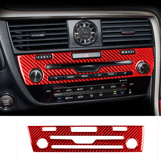 for Lexus RX300 270 200T 450H 16-19Red Carbon Fiber Center Console CD Panel Trim