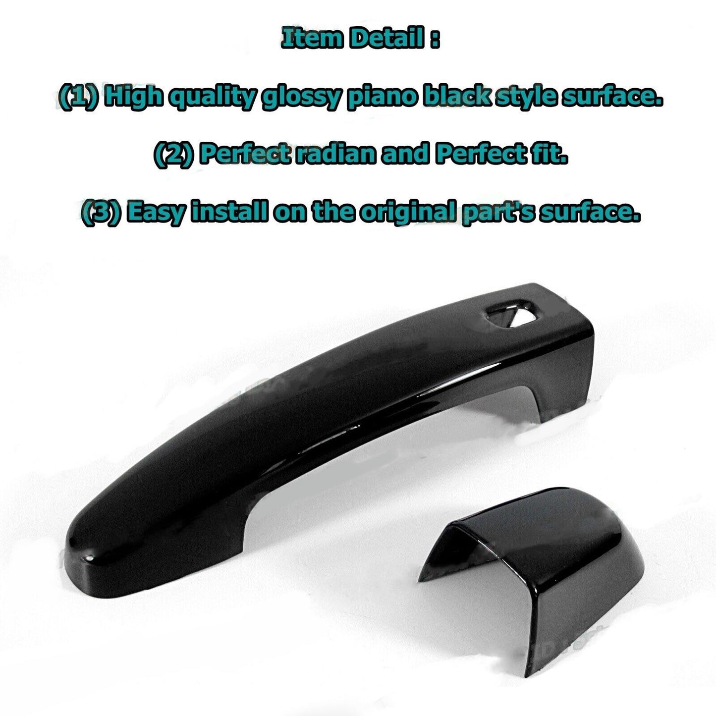 2016-2024 for Chevrolet Malibu Side 2 for Smart Door Handle Glossy Black Cover Trim For