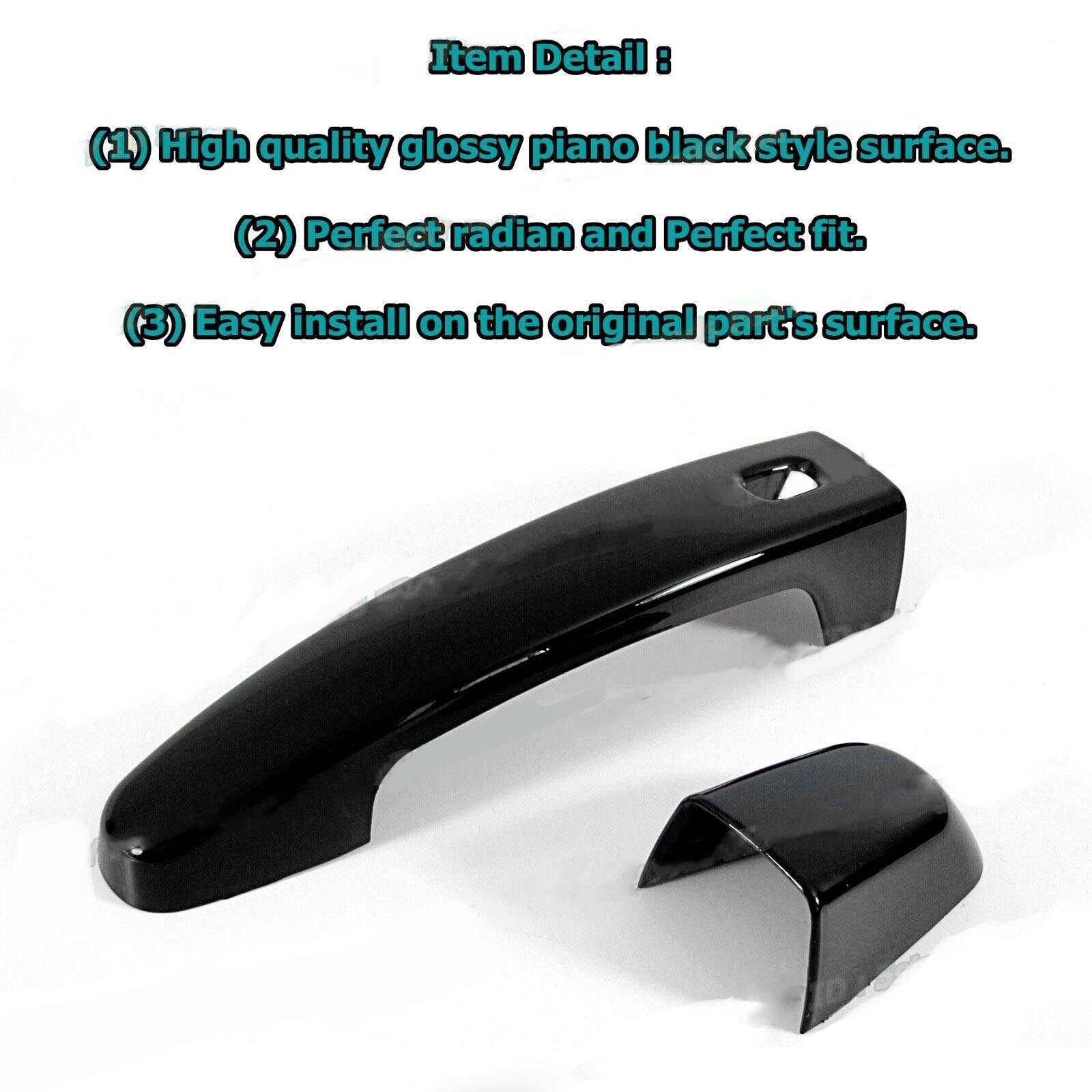 2016-2024 for Chevrolet Malibu Side 2 for Smart Door Handle Glossy Black Cover Trim For